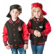 Dragstrip Kids Crew  Jacket - Rocker Monster  (Red-Black)